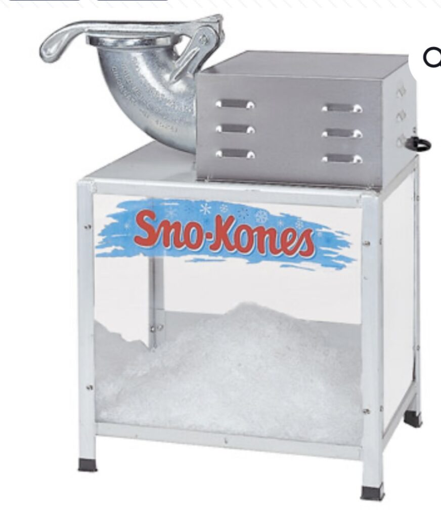 Snow cone machine for event