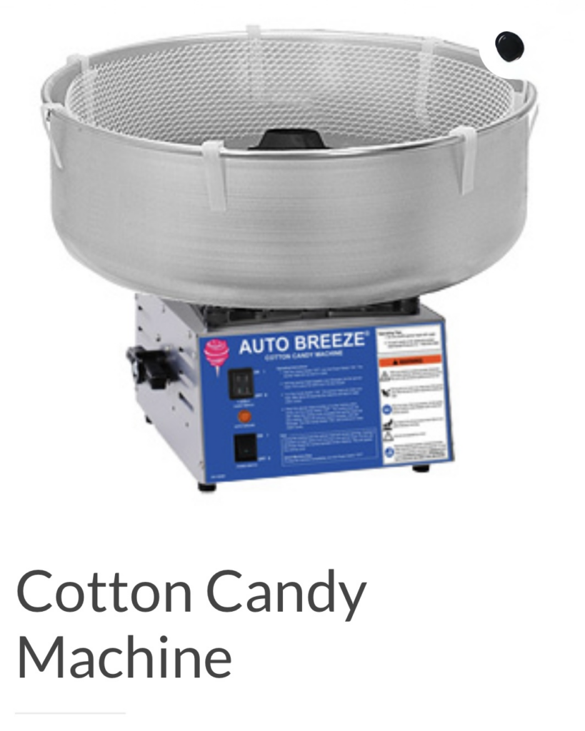 Cotton candy machine for events