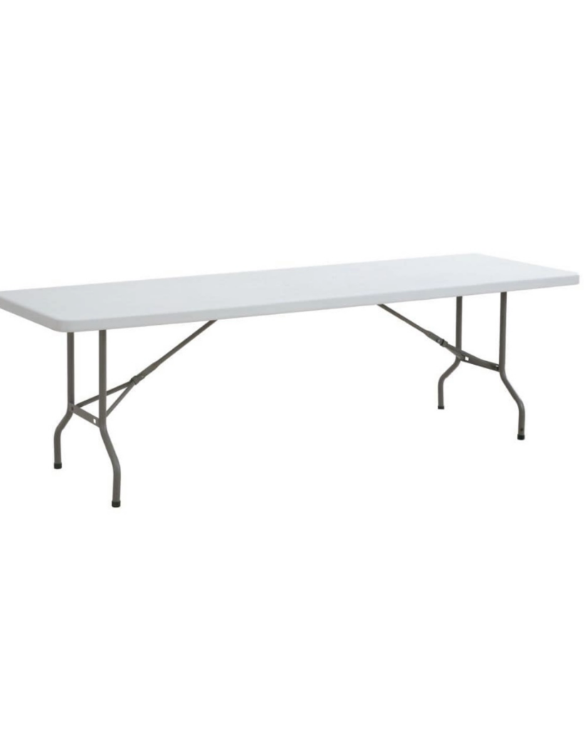 8ft rectangular banquet table for weddings, parties, and special events