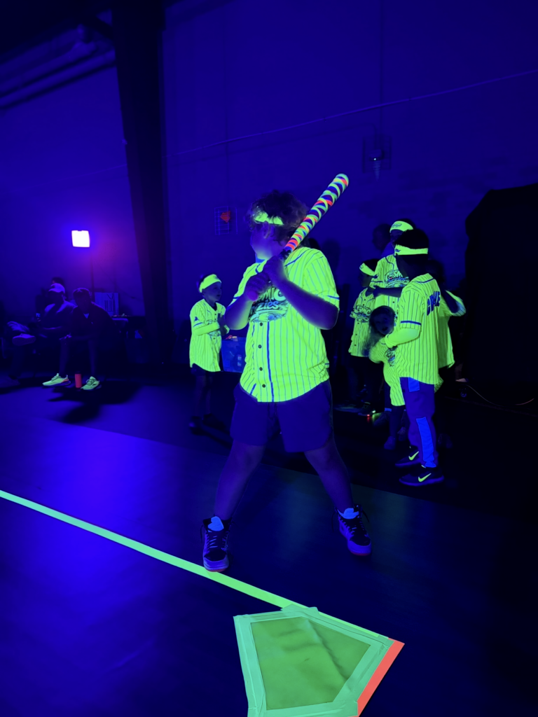 Children enjoying a colorful indoor party activity